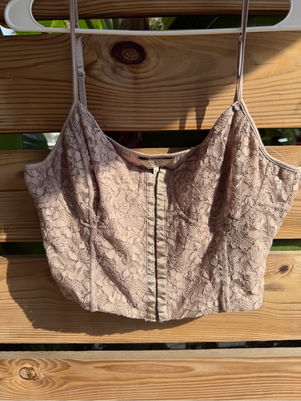Vintage GUESS Lace Crop Cami in Dusty Rose